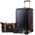 Black 22" Expandable Carry-On Luggage with Wheels