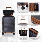 Black 22" Expandable Carry-On Luggage with Wheels