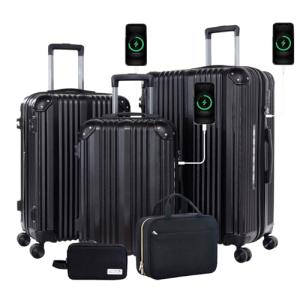 OUZZO Expandable 3-Piece Hardshell Luggage Set