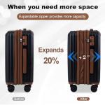 Black 22" Expandable Carry-On Luggage with Wheels