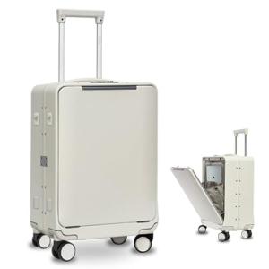 OUZZO 22" Aluminum Carry-on Luggage with Front Compartment