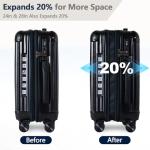 OUZZO Expandable 3-Piece Hardshell Luggage Set