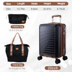 Black 22" Expandable Carry-On Luggage with Wheels