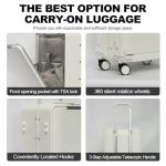 OUZZO 22" Aluminum Carry-on Luggage with Front Compartment