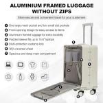OUZZO 22" Aluminum Carry-on Luggage with Front Compartment