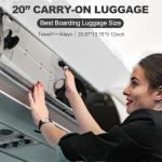OUZZO 22" Aluminum Carry-on Luggage with Front Compartment