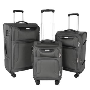 WireHot 3-Piece Expandable Luggage Set, Gray