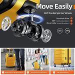 Expandable Yellow Luggage Set with Double Wheels