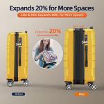 Expandable Yellow Luggage Set with Double Wheels