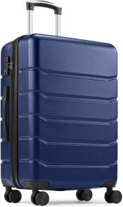24 Inch Hardside Expandable Rolling Suitcase, Blue