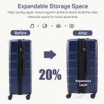 24 Inch Hardside Expandable Rolling Suitcase, Blue
