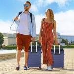 24 Inch Hardside Expandable Rolling Suitcase, Blue