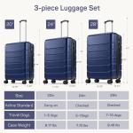 24 Inch Hardside Expandable Rolling Suitcase, Blue
