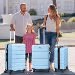 AnyZip 3-Piece Lightweight Hardshell Luggage Set - Baby Blue