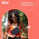 iFLY Black Adjustable Travel Belt and Sling Bag