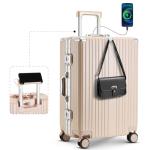 20-Inch Aluminum Carry-On Luggage with USB Port