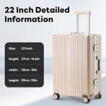 20-Inch Aluminum Carry-On Luggage with USB Port
