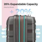 Melalenia Expandable Carry-On Luggage Set with Spinner Wheels