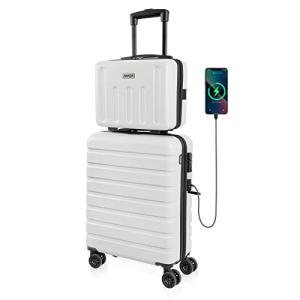 Lightweight 2-Piece Hardside Luggage Set, White