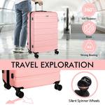 AnyZip 3-Piece Lightweight Hardside Luggage Set - Pink