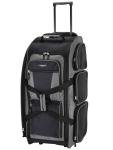 Travelers Club 30" Gray Multi-pocket Rolling Duffel