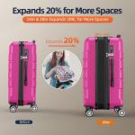 Showkoo Lightweight Hardshell Luggage Set, 20/24/28 In