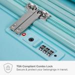 Traveler's Choice Pagosa Indestructible Hardshell Expandable Spinner Luggage, Baby Blue, 22-Inch Carry-on