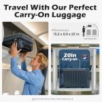Coolife 20-Inch Teal Carry-On Spinner Suitcase