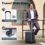 Coolife 20-Inch Teal Carry-On Spinner Suitcase