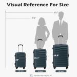 Coolife 20-Inch Teal Carry-On Spinner Suitcase