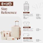 Coolife 3-Piece Hardside Luggage Set - Black