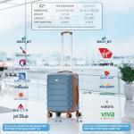 Flight Knight Expandable Carry-On Luggage with USB Port