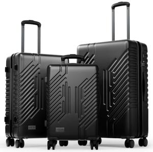 Expandable 3-Piece Hard Shell Luggage Set