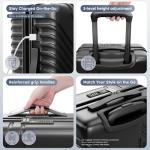 Expandable 3-Piece Hard Shell Luggage Set