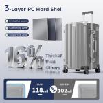 ALPHA CAMP 24" Aluminum Frame Luggage with USB