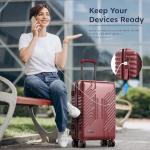 ALPHA CAMP 20-Inch Carry-On Luggage with USB Port