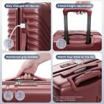 ALPHA CAMP 20-Inch Carry-On Luggage with USB Port