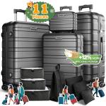 11-Piece Luggage Set with Spinner Suitcases and Carry-On