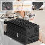 28-Inch Black Hardshell Spinner Luggage with USB Port