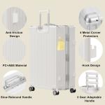 28-Inch White Hardshell Suitcase with Spinner Wheels