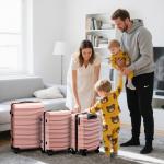 3-Piece Rose Gold Lightweight Luggage Set