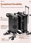 28-Inch Black Hardshell Luggage with TSA Lock