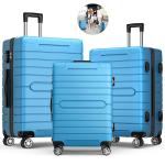 ALPULON 3-Piece Hardside Luggage Set, Light Blue