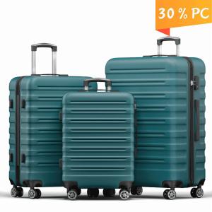 3-Piece Green Hardside Luggage Set with Spinners