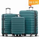 3-Piece Green Hardside Luggage Set with Spinners