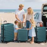 3-Piece Green Hardside Luggage Set with Spinners