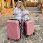Pink Expandable Hardside Luggage with Spinner Wheels