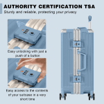 Blue 24-Inch Hardshell Zipperless Suitcase with Wheels