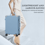 Blue 24-Inch Hardshell Zipperless Suitcase with Wheels