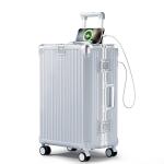 20-Inch Silver Hardside Luggage with Spinner Wheels